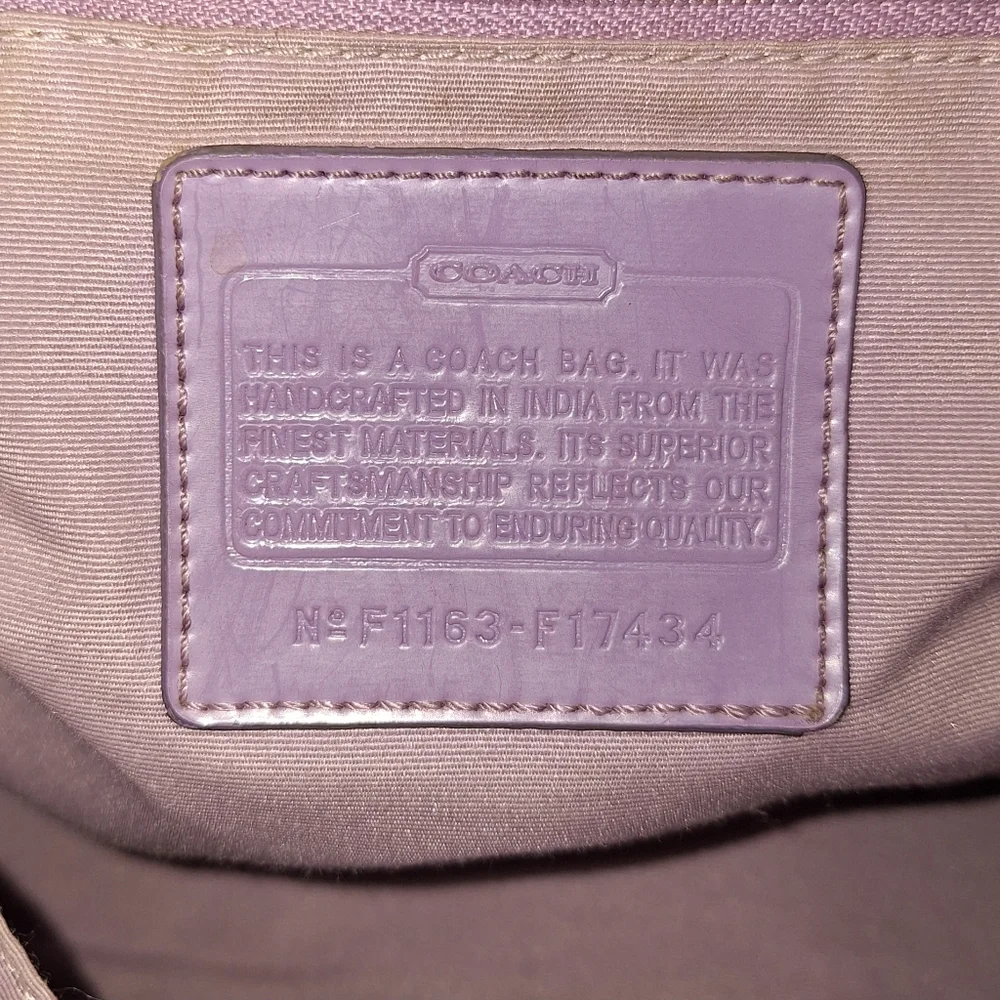 Coach Signature Canvas Hobo with Lavender Accent